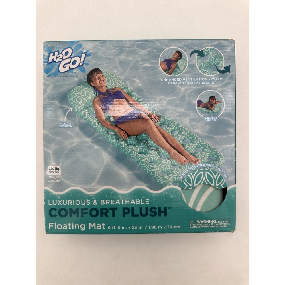 H2O Go! Comfort Plush Floating Pool Mat 6'6" x 29"- NEW